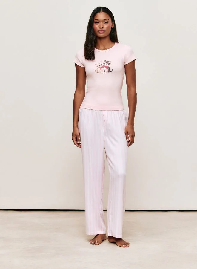 انديز بنطلون جيرسي مخطط